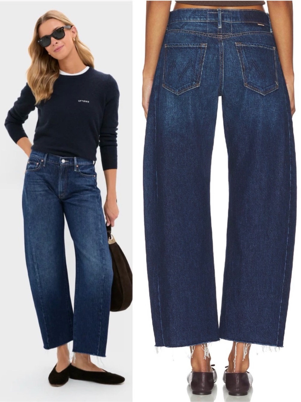 Mother Jeans Lil Mid Rise Full Pipe Flood Fray in Unplugged